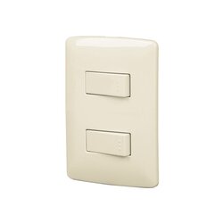 Placa Armada Volteck Línea Italiana 2 Apagadores Sencillos