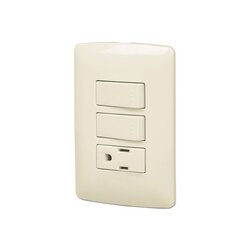 Placa Armada Volteck 1 Contacto 2 Apagadores Sencillos