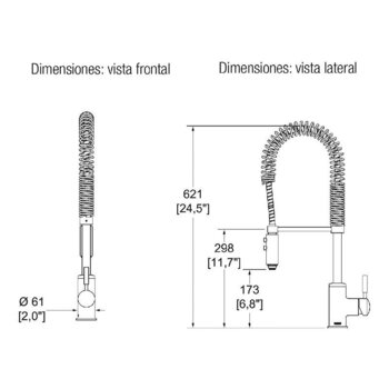 Monomando Profesional Fregadero Helvex E-305-AAI