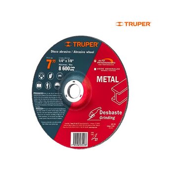 Disco Desbaste Metal Truper 7 pulg Alto Rendimiento