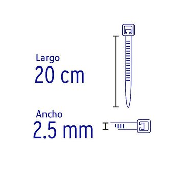 Cincho Plástico Volteck 20 cm Natural Tensión 8 kg 100 pz