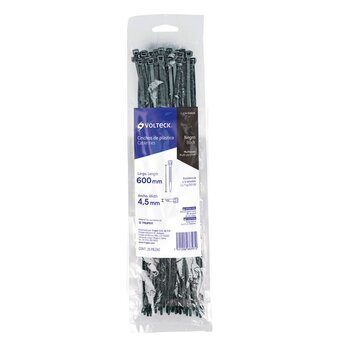 Cincho Plástico Volteck 60 cm Negro 25 pz