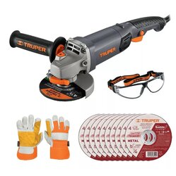 Combo Esmeriladora Profesional 4 1/2, 950w Guante, Lente y Disco