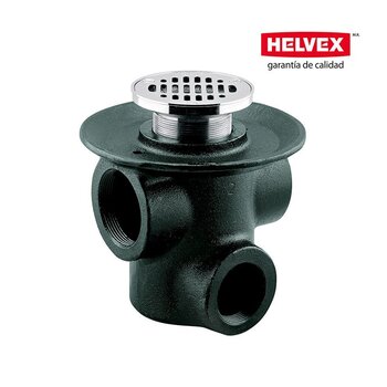 Coladera Helvex Tres Bocas Rejilla Redonda 25
