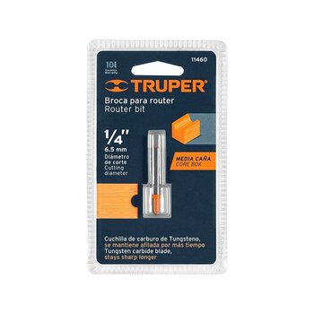 Broca Router Media Caña ¼ pulg Truper
