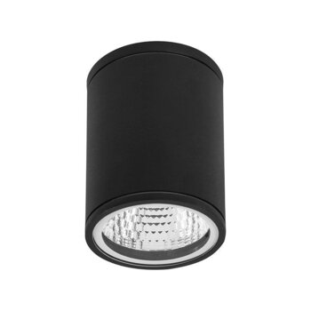 Luminario Led sobreponer muro negro Orión Estevez luz cál. 6W