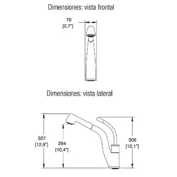 Monomando Fregadero Helvex Cabezal Retráctil E-306