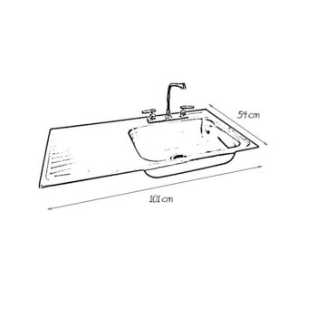 Fregadero K101 marca Eb Técnica 101 x 54 cm Acero Inoxidable