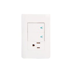Placa 2 Apagadores Sencillos 1 Contacto Lucek Bco mod. BA19B