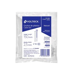 Cincho Plástico Volteck Transparente 15 cm