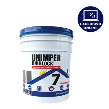 Impermeabilizante Acrílico Fibratado UnImper 7 años Blanco 19L