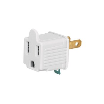 Clavija Convertidora Tierra Uso Rudo Volteck Blanco