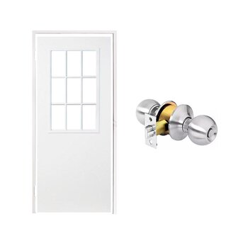 Paquete Puerta Laminada 9 Luces 90 x 213 cm