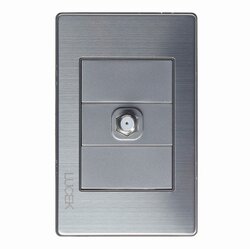 Placa Toma Coaxial Plateada marca Lucek modelo BP18MP