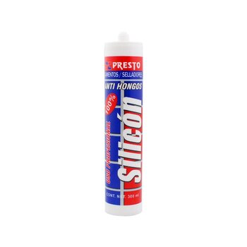 Silicón Transparente 100% marca Presto 300 mL