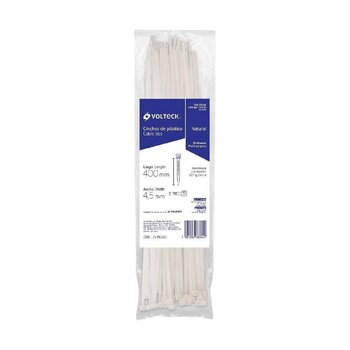 Cincho Plástico Volteck 40 cm Natural Tensión 22 kg 25 pz