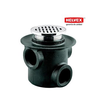 Coladera Helvex Tres Bocas Rejilla Redonda 1342-H