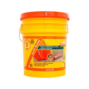 Impermeabilizante Acrílico 8 Años Acril Techo Sika 19 Lt