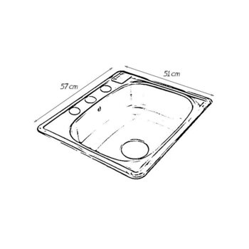 Fregadero C200 marca Eb Técnica 57 x 51 cm 1 tina