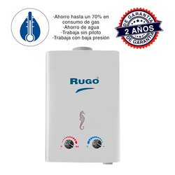 Calentador de Paso Instantáneo Rugo Gas Natural 6 l