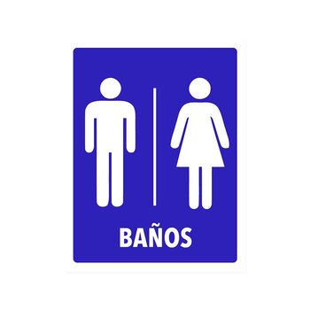 Señalamiento Baños 3 mm 20 x 30