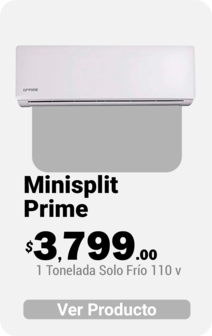 Aire Acondicionado Minisplit 1 Tonelada Prime Solo Frio 110V