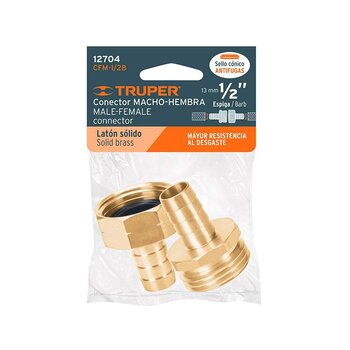 Conector Macho Hembra Truper ½ pulg CFM-1/2B