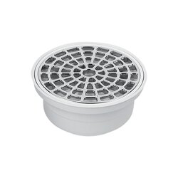 Coladera Universal PVC 4 Redonda Rejilla Acero Inoxidable 100 mm