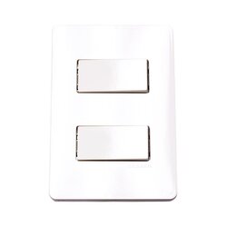 Placa 2 Apagadores Sencillos Unno Blanco