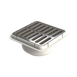 Coladera Universal PVC 4 Cuadrada Rejilla Cromada 100 mm