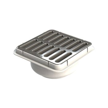 Coladera Universal PVC 4 Cuadrada Rejilla Cromada 100 mm