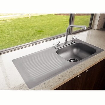 Fregadero marca Eb Técnica 76 x 44 cm 1 tina 1 escurridor