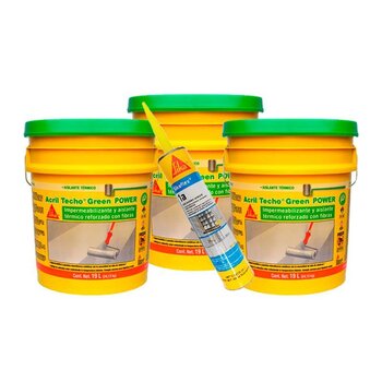 Paquete Impermeabilizante Acril Techo Green Power 60 m2