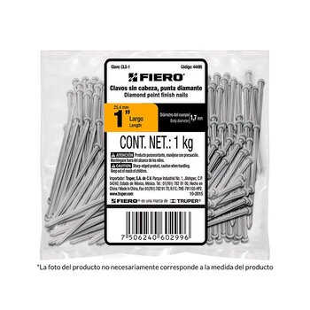 Clavo Estándar sin Cabeza Truper 1½ pulg 1 kg