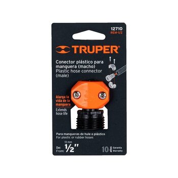 Conector Macho Plástico Truper ½ pulg REM1/2