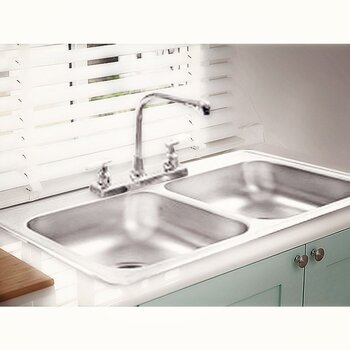 Fregadero M11019 Empotrar Marca Eb Técnica 84 X 48 cm 2 Tinas