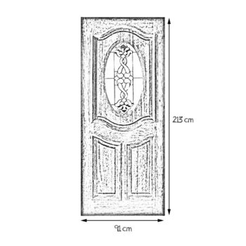Puerta de Caoba Oval Baggio Gumont .91 x 2.13 mts​