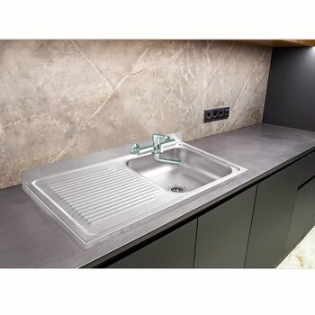 Fregadero MC401 marca Eb Técnica 75 x 42 cm 1 Tina 1 Escurridor