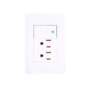 Placa 1 Apagador Sencillo 2 Contactos Lucek Bco mod BA20B