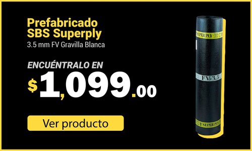 Prefabricado SBS Superply 3.5 mm FV Gravilla Blanca