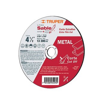 Disco Corte Extrafino Truper 4 ½ pulg