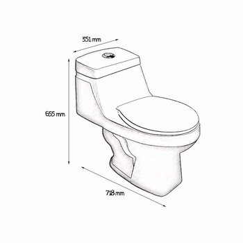 Sanitario una Pieza Bellini marca Cato Blanco