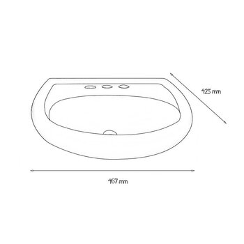 Lavabo Tulipán Blanco CATO