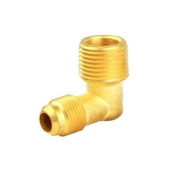 Codo Terminal Gas Latón 3/8 x 1/2 pulg 90 Grados