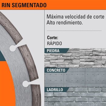 Disco Diamante Rin Segmentado 4 pulg Truper