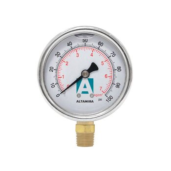 Manómetro Glicerina 0-100 psi ¼ Macho Altamira