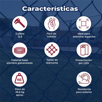 Malla Ciclónica Forrada DeAcero 1.50 x 20 ML Cal 12.5