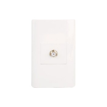 Placa 1 Toma Coaxial marca Lucek Blanco
