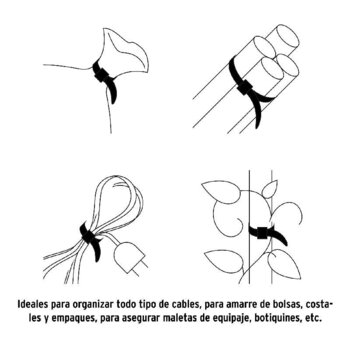 Cincho Plástico Volteck 20 cm Negro Tensión 18.14 kg 50 pz