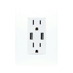 Contacto Dúplex 2P+T 2 conectores USB 2.1 Amp Unno Blanco